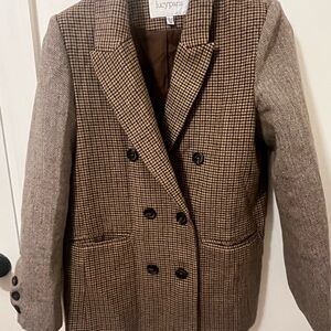 Brown Houndstooth Women's Blazer